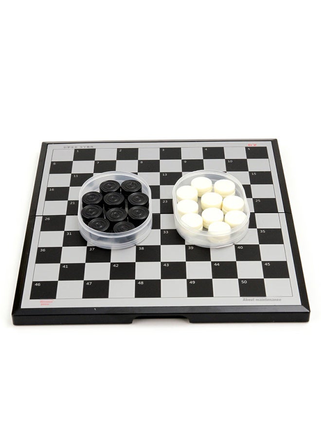 SUCCESS Chenggong International Checkers Magnetic Stones, Portable International Checkers Board Game, Children's Chess Game, Camping Checkers - Image 1