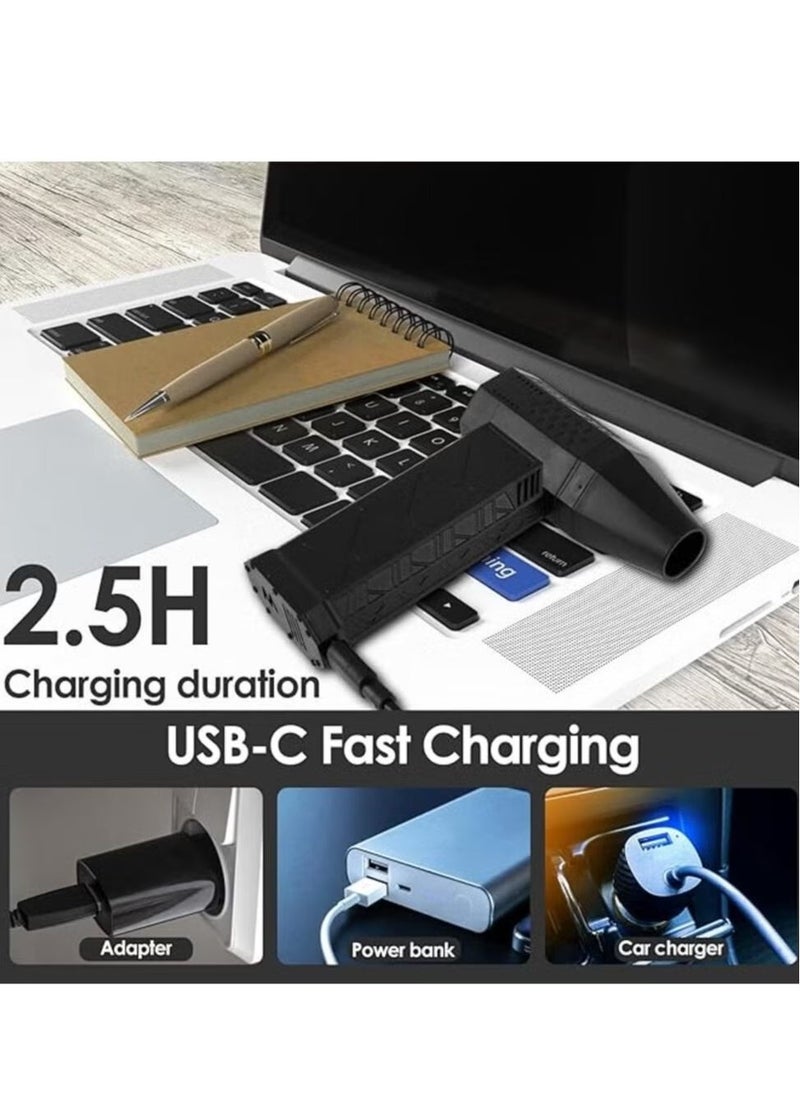 TIGER Mini Turbo Jet Fan 130,000RPM 52m/s – Powerful 3000mAh Wireless Portable Handheld Fan for Cleaning, Camping, Outdoor Use, High-Speed Airflow, Compact Design - Image 4