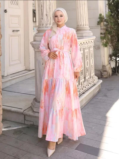 BIG DART BDART Buttoned Crew Neck Maxi Dress with Waistband