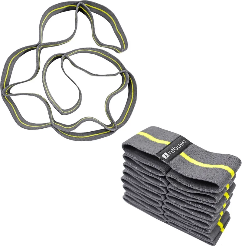ريبو Eight-Stage Pilates Band Resistance Band Yoga Elastic Stretch Strap