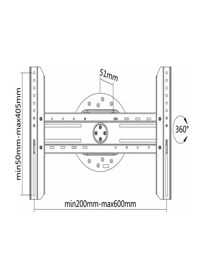 Skill Tech SH 360R 360° Rotating TV Wall Mount for 37-70 Inch Screens, VESA 600x400, Wall Profile 51mm, Max Load 50kg – Black  - Image 4