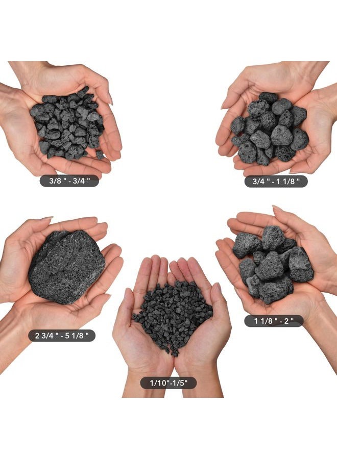 Skyflame 3/8" to 3/4" Natural Stones Lava Rock Granules for Gas Fire Pit | Fireplace | Gas Log Set | Garden Landscaping Decoration | Cultivation of Potted Plants | Indoor Outdoor Use, 5-lb Bag - Image 2