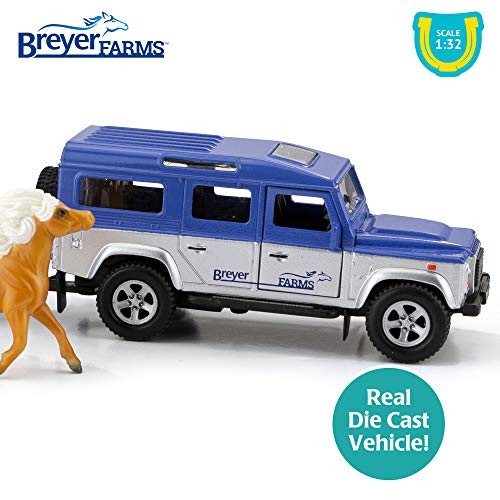 Breyer Horses Farms Land Rover and Tag-a-Long Trailer and Playset | Die Cast | 3.25” H x 10.5” L x 2.5” D | 2 Stablemates Horses Included | 1:32 Scale | Model #59216, Multi - Image 3