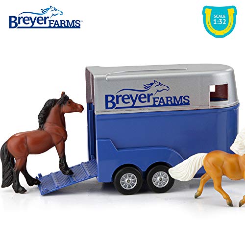 Breyer Horses Farms Land Rover and Tag-a-Long Trailer and Playset | Die Cast | 3.25” H x 10.5” L x 2.5” D | 2 Stablemates Horses Included | 1:32 Scale | Model #59216, Multi - Image 4