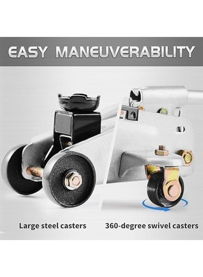 Agc 3 Ton Hydraulic Floor Jack with Carry Case Heavy-Duty Steel Construction Large Saddle 360° Swivel Casters Easy Lift for Cars, SUVs & Light Trucks, JK10006 - Image 5