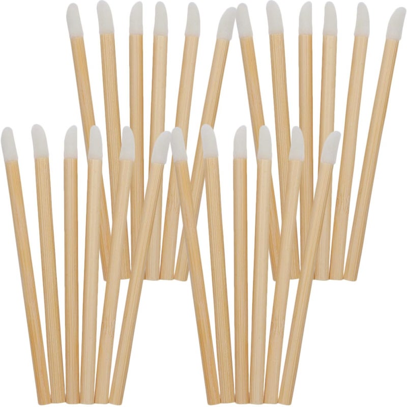 100pcs Disposable Wooden Lipstick Applicators Portable Lip Gloss Brushes Makeup Tools for Women Travel Use - Image 1