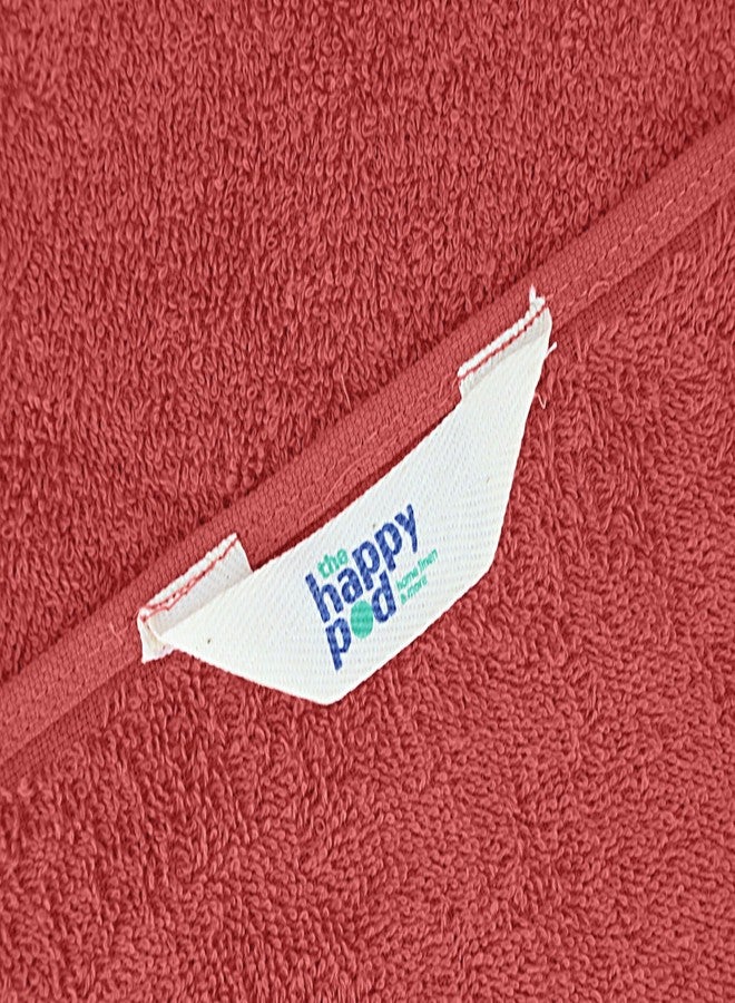 THE HAPPY POD Essential 100% Cotton Towel Set - Pack of 6 (2 Bath Towels + 2 Hand Towels + 2 Face Towels), Soft & Absorbent, Quick Dry, Lightweight Towels for Bathroom, Gym & Travel|Coral - Image 5