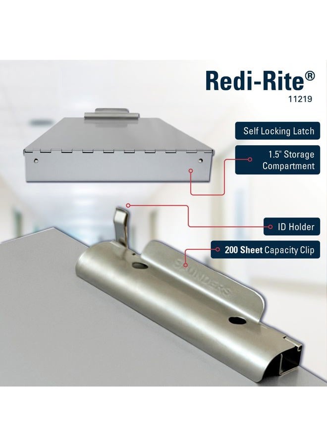 Saunders Metal Clipboard with Storage, Silver Single Layer Nursing Clipboard Folio, Legal Size Paper Organizer, Steel Clip with Self Locking Latch, Form Holder for Office, School & Work - Made in USA - Image 3