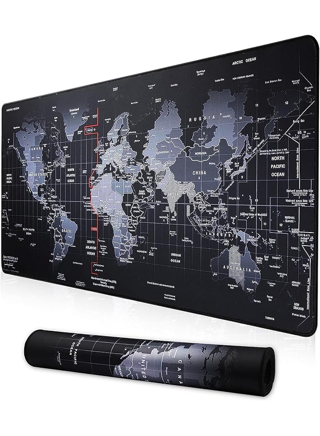 SKY-TOUCH Gaming Mouse Pad 90X40Cm Anti Skid Mouse Mat World Map Mousepad Rubber Base And Stitched Edges For Gamers Office - Image 1