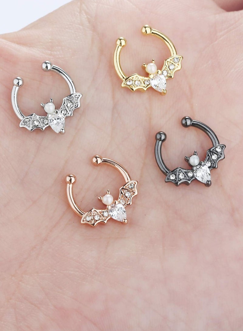 Zikra Faux Septum Ring for Women Men Stainless Steel Fake Septum Piercing Jewelry Non-Pierced Clip On Nose Ring Hoop - Image 5