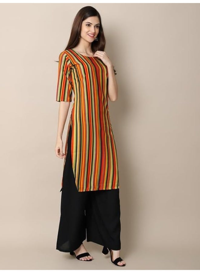 Pinkmint store Women's Crepe Print Straight Kurta [Pack of 6] XL - Image 2
