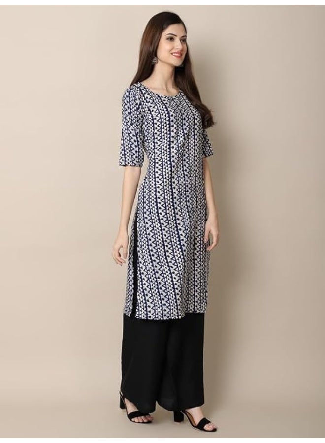 Pinkmint store Women's Crepe Print Straight Kurta [Pack of 6] XL - Image 3