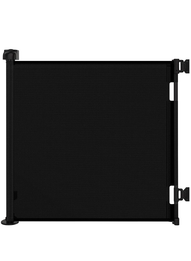 Zupetta Retractable Baby Gate for Stairs & Doorways, 55" Wide x 33.6" Tall Easy Installation Mesh Dog Gate for Indoor & Outdoor Use,Pet and Dog Safety Gate for Hallways(Black) - Image 1