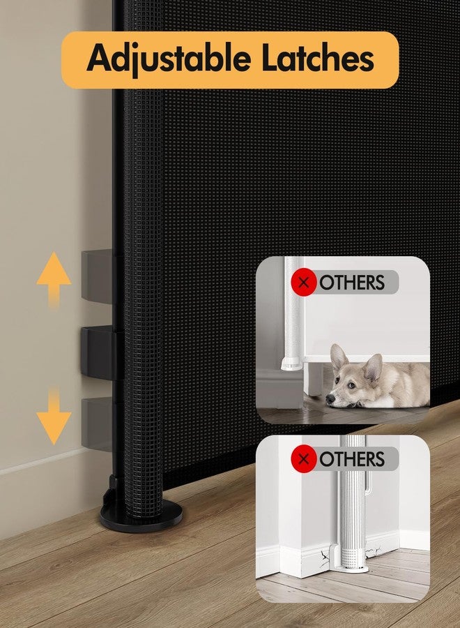 Zupetta Retractable Baby Gate for Stairs & Doorways, 55" Wide x 33.6" Tall Easy Installation Mesh Dog Gate for Indoor & Outdoor Use,Pet and Dog Safety Gate for Hallways(Black) - Image 5