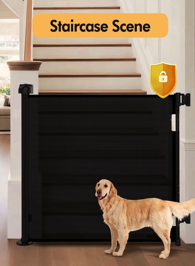 Zupetta Retractable Baby Gate for Stairs & Doorways, 55" Wide x 33.6" Tall Easy Installation Mesh Dog Gate for Indoor & Outdoor Use,Pet and Dog Safety Gate for Hallways(Black) - Image 4
