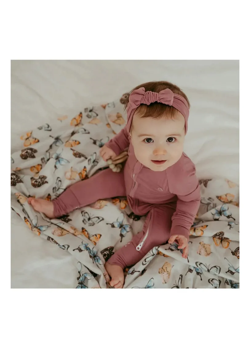 أنفي بيبي Organic Bamboo Muslin Swaddle Wrap- Butterfly Dreams