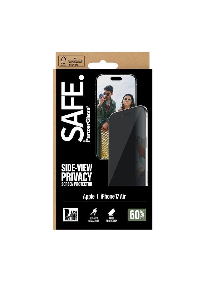 SAFE iPhone 17 Air Screen Protector 6.9" PRIVACY, Full Screen Tempered Glass, Privacy Filter, Anti-Bluelight, Drop/Scratch Protection, w/ Easy Install Aligner, 2-Way Privacy - Image 2