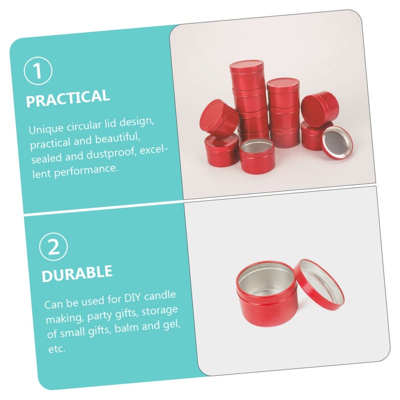 Red Aluminum Can Sealing Lids 6pcs 5X5X3 5CM Travel Storage Jars For Ointments Candles Jewelry - Image 5