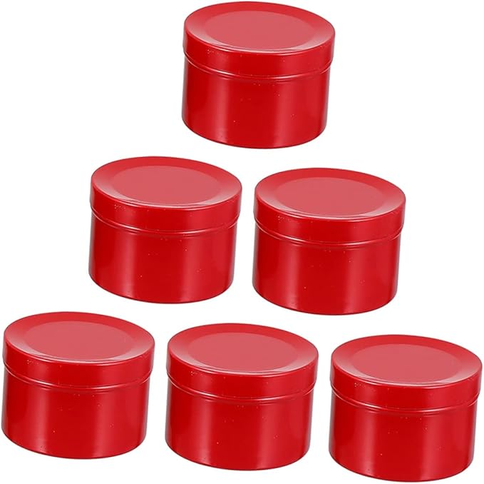Red Aluminum Can Sealing Lids 6pcs 5X5X3 5CM Travel Storage Jars For Ointments Candles Jewelry - Image 1
