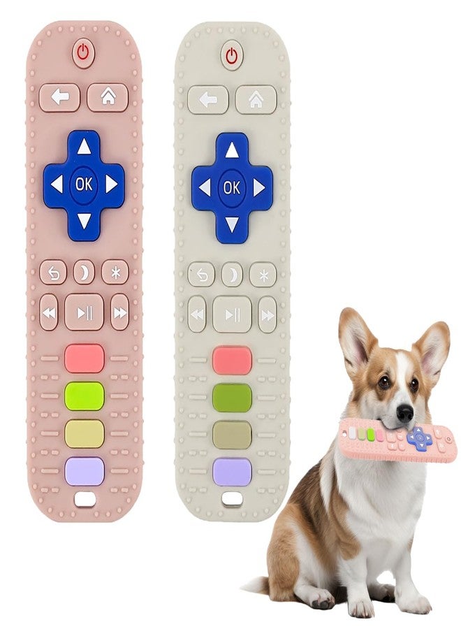 HAISENGO 2 PCS Dog Teething Toys, TV Remote Control Shape Chew Toys for Training and Cleaning Teeth, Interactive Teether for Small Medium Dogs - Image 1