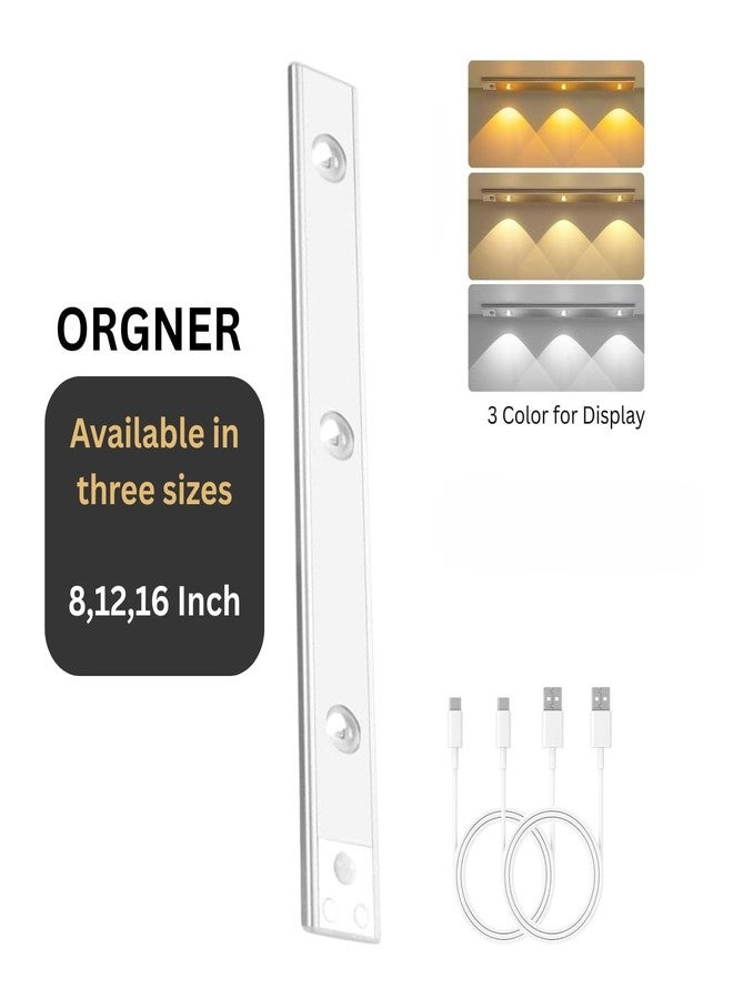 Orgner 12-Inch Eye CAT LED Under Counter Light Motion Sensor Activated USB Rechargeable Dimmable 3 Colors for Bathrooms Kitchens Closets Cabinets and Showcase Shelf Illumination - Image 3