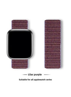 Suitable For Iwatch1-s9 Strap Light Mint/Ocean Blue Nylon Loop Velcro Wristband For Apple Watch Strap-Color:34# Lilac-Specifications:42/44/45/49mm