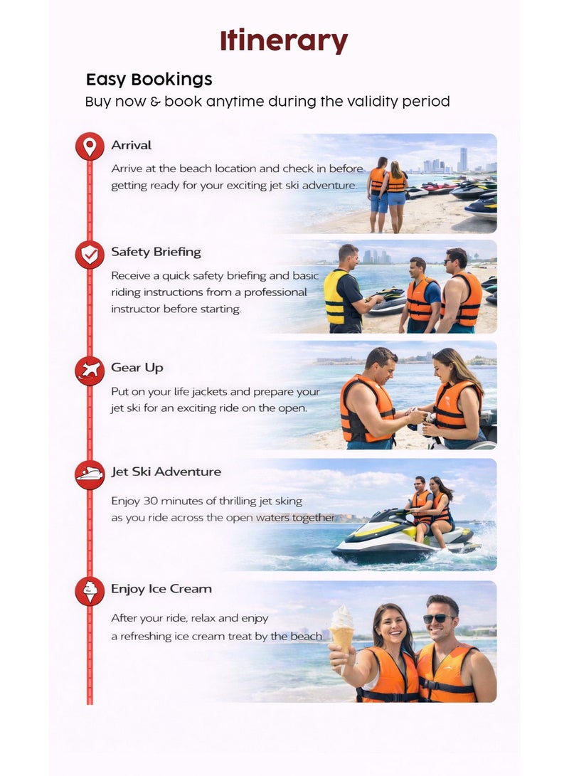 Wondergifts Jet Ski Experience for Two with One Free Ice Cream | 30-Minute Watersports Gift in Dubai | Birthday Gift For Women | Valentine's Day Gift For Her - Image 3