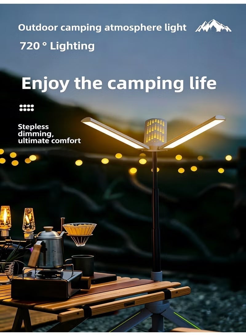 Ump Rechargeable LED Camping Light & Lantern, Foldable Portable Outdoor Flashlight, Emergency Light with 8000mAh Power Bank, 6 Lighting Modes, Dimmable Outdoor Lighting, Adjustable Tripod Stand, IP44 Waterproof, Camping Essentials for Camping, Hiking, Fishing & Travel - Image 5