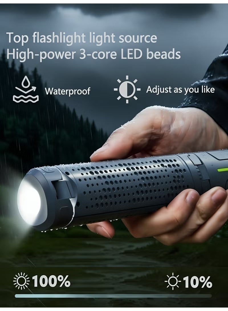 Ump Rechargeable LED Camping Light & Lantern, Foldable Portable Outdoor Flashlight, Emergency Light with 8000mAh Power Bank, 6 Lighting Modes, Dimmable Outdoor Lighting, Adjustable Tripod Stand, IP44 Waterproof, Camping Essentials for Camping, Hiking, Fishing & Travel - Image 3