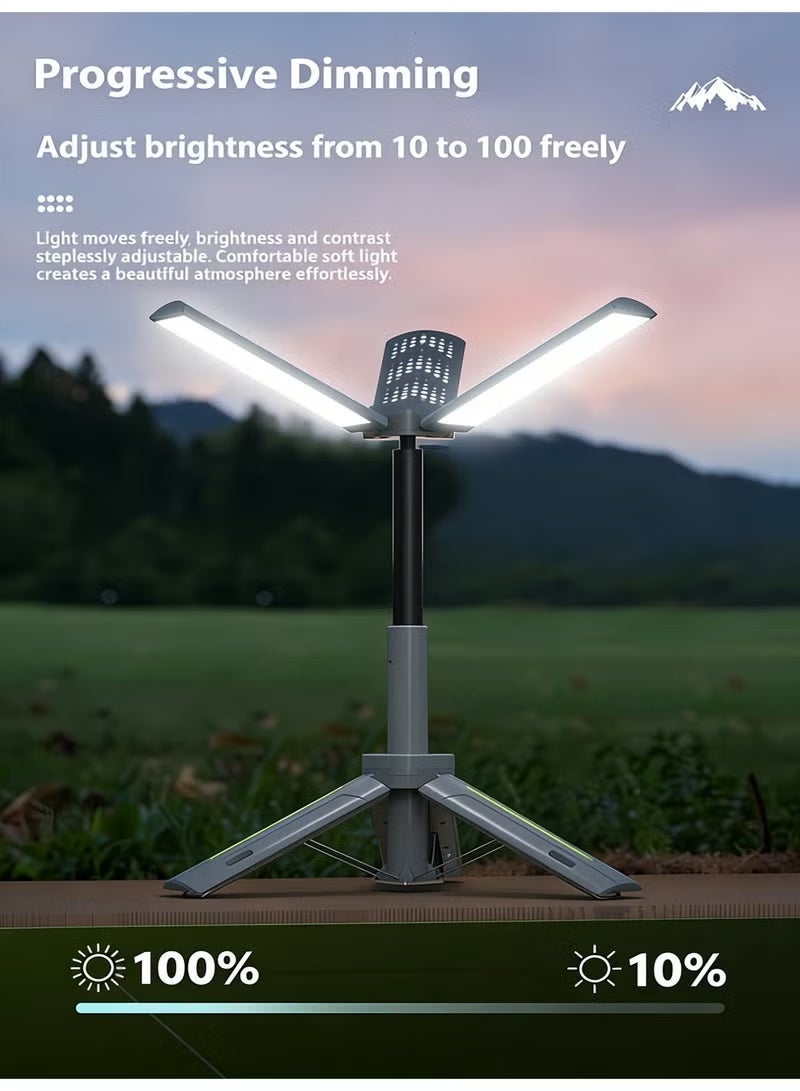 Ump Rechargeable LED Camping Light & Lantern, Foldable Portable Outdoor Flashlight, Emergency Light with 8000mAh Power Bank, 6 Lighting Modes, Dimmable Outdoor Lighting, Adjustable Tripod Stand, IP44 Waterproof, Camping Essentials for Camping, Hiking, Fishing & Travel - Image 4