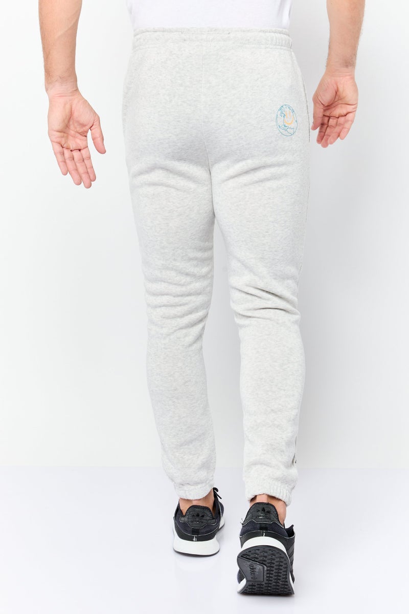 brooklyn Men Regular Fit Graphic Print Sweatpants, Light Grey - Image 3