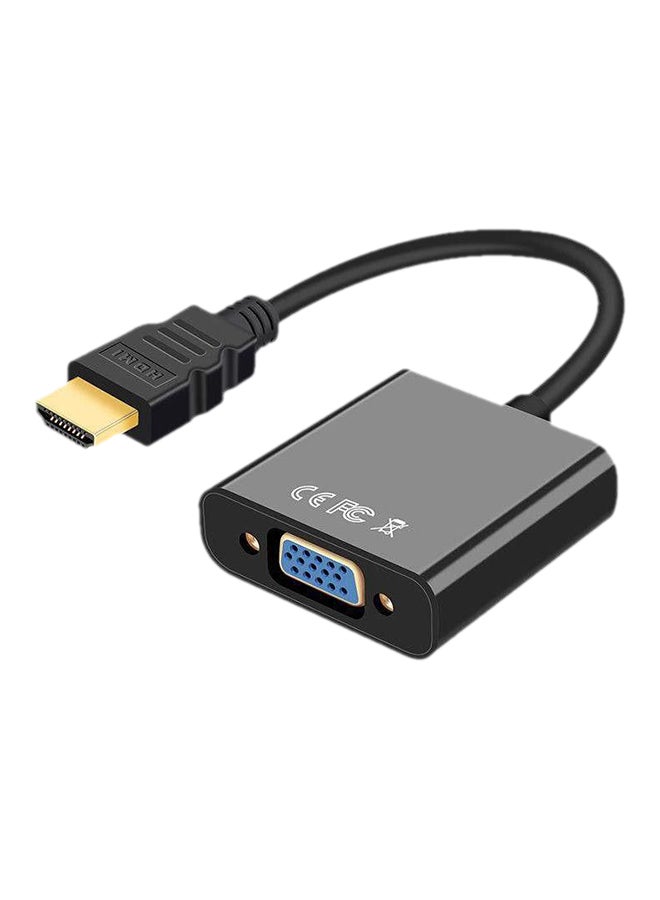 HDMI To VGA Video Converter Adapter Black - Image 1
