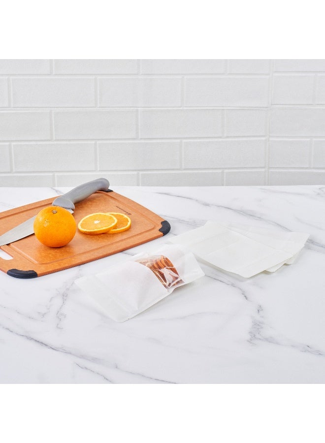 Restaurantware 8.1 Inch x 5.1 Inch x 1.8 Inch Heat And Seal Bags, 100 Medium Heat Seal Bags - Clear Window, Heat Sealable, White Plastic Heat Sealable Bags, Leak-Resistant, For Sandwiches Or Snacks - Image 3