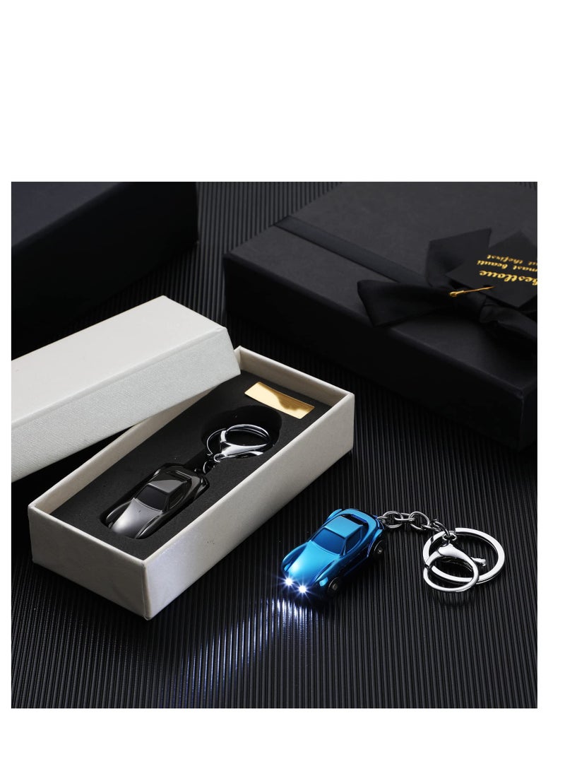SYOSI سلسلة مفاتيح ومصباح يدوي، قطعتان من سلسلة مفاتيح السيارة المصنوعة من سبائك الزنك، حامل مفاتيح السيارة ومصباح يدوي، حلقات مفاتيح للرجال والنساء، زينة السيارة، قلادة مفاتيح السيارة، هدايا مثالية لشخصية جميلة وعصرية - Image 5