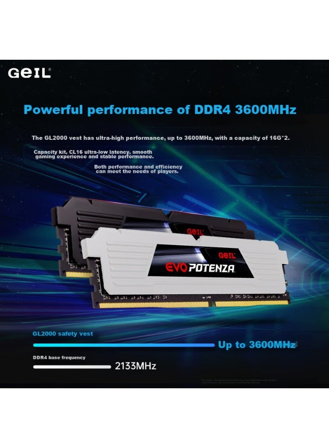 Geil 16gb Ddr4 3600 Desktop Computer Memory Module, Gl2000 Armor Series, Intel-specific, Black C16, Hynix Cjr Chips - Image 3