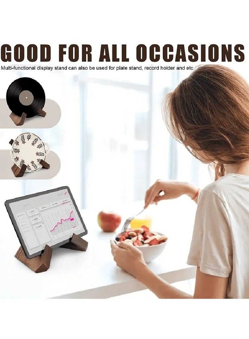 Generic Handmade Wooden Cookbook Stand – Rustic Recipe Book Holder for Kitchen, Tablet  Book Display  - Image 3