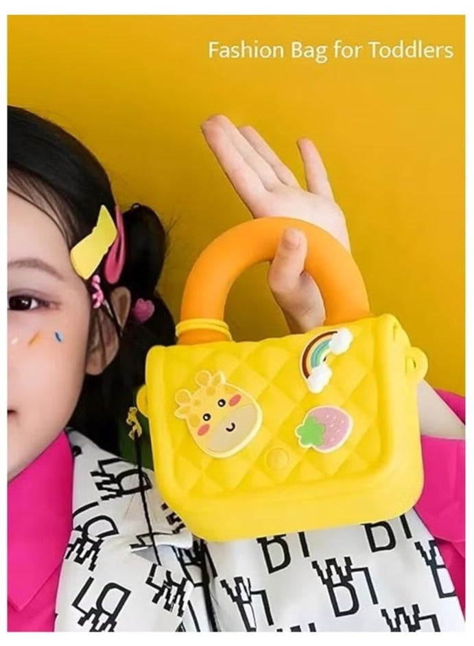 PICOCICI Cartoon Soft Silicone Bag Handbag cross body Purse Sweet Birthday Gift for Children Girls Sling Bag for Women, StylishBag, Side Bag for Girls, Yellow  - Image 2