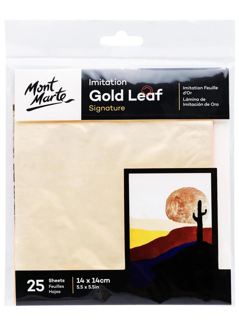 مونت مارتي أوراق التأثير الذهبية من مونت مارت بمقاس 14x14 سم بعدد 25 ورقة - Image 1