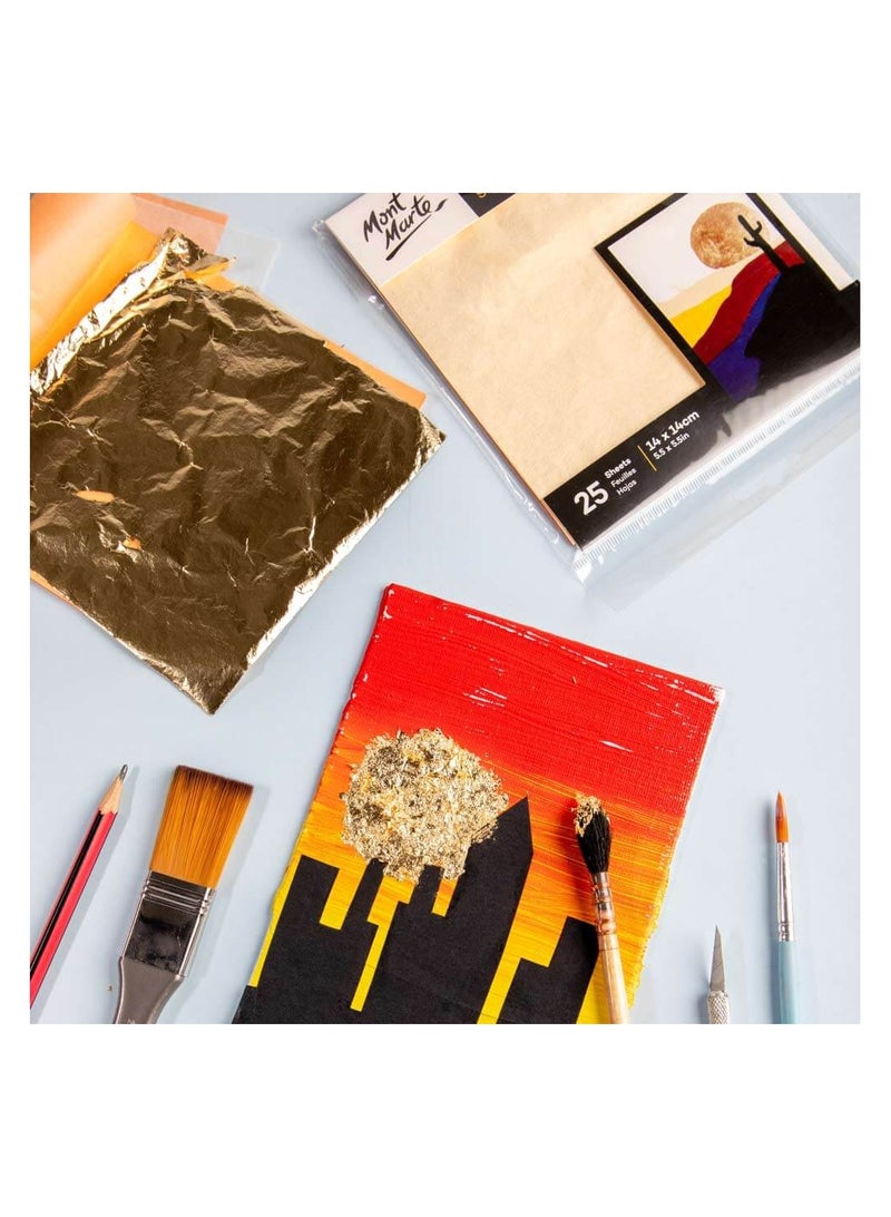 مونت مارتي أوراق التأثير الذهبية من مونت مارت بمقاس 14x14 سم بعدد 25 ورقة - Image 2