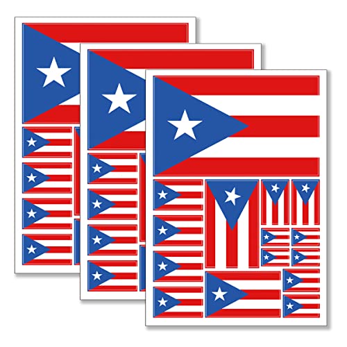 QQSD Puerto Rico Flag Sticker Puerto Rican Decal in Multiple Sizes 3 Pack 117 x 83 Inches - Image 1