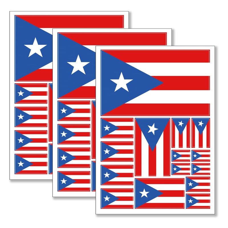 QQSD Puerto Rico Flag Sticker Puerto Rican Decal in Multiple Sizes 3 Pack 117 x 83 Inches - Image 3