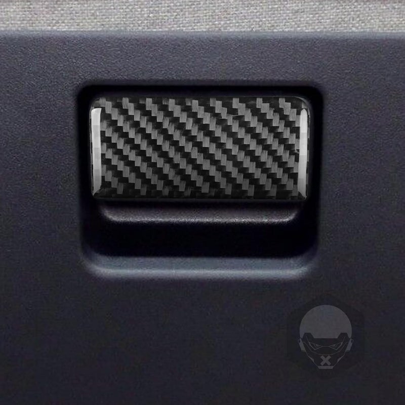 PJFUS Real Soft Black Carbon Fiber Car Co-Pilot Passenger Side Glove Storage Box Handle Switch Panel Sticker Auto Premium Interior Accessories Compatible with Toyota FJ Cruiser 2007-2021 - Image 3