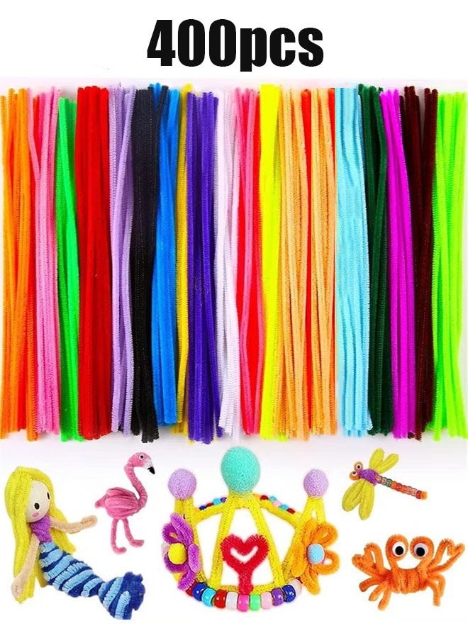 Ailily Pipe Cleaners 400Pcs Chenille Stems, 20 Colors DIY Art Craft Supplies for Kids Creative DIY Decorations - Image 1