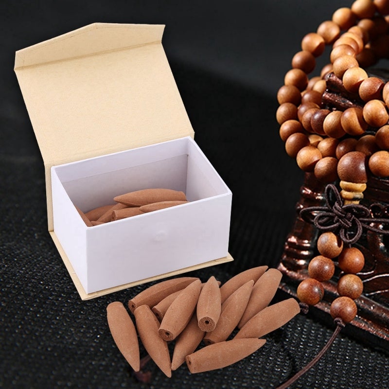 Backflow Incense Cones: 30 Minutes Burning Time, Dedicated For Smoke Backflow Censer - Downward Flowing Smoke, Hardcover Sandalwood For Indoor Air Purification Anxiety Relief Sleep Quality Improvement - Image 3