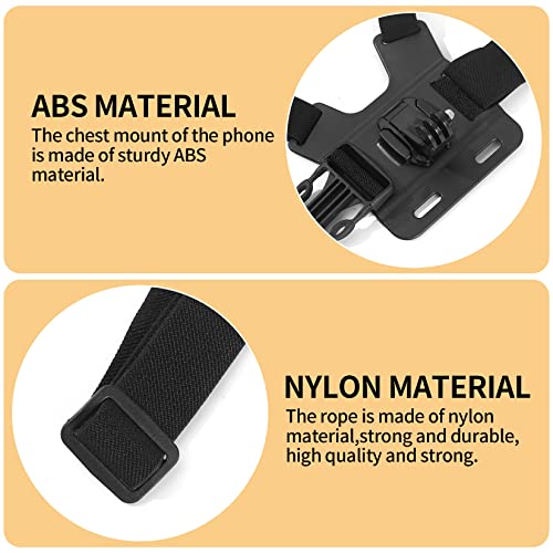 Fulushouxi Mobile Phone Chest Adjustable Strap Mount GoPro Chests, Cell Phone Clips Harness Holder Bracket for GoPro Hero 2018/7/6/5/4/3, Session, Action Camera Chest Strap Holder - Image 3