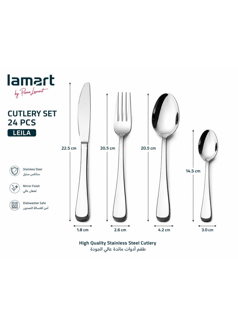 Lamart 24 Pcs Stainless Steel Cutlery Set Emma - Image 3