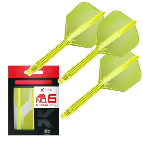 Target Darts Flexible Neon Yellow Target K-Flex Flight & Shaft - No6 Medium by Target - Image 1