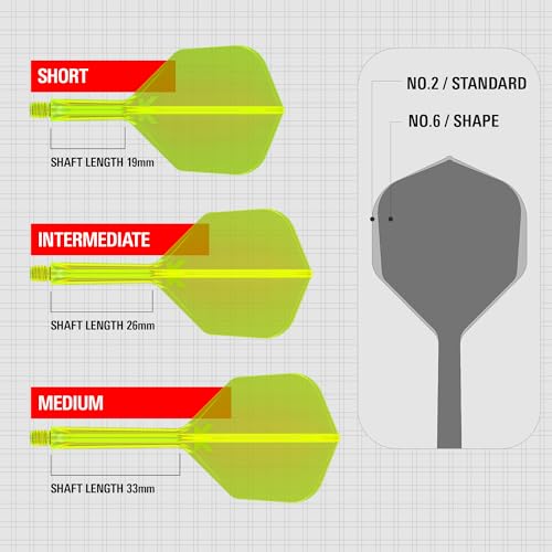 Target Darts Flexible Neon Yellow Target K-Flex Flight & Shaft - No6 Medium by Target - Image 3