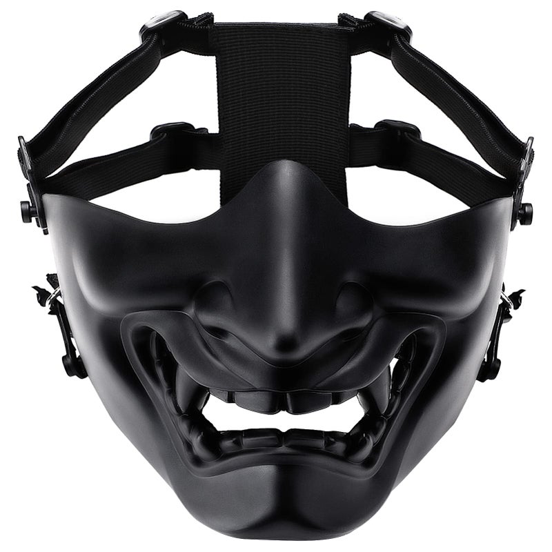 Tactical Half Face Mask for Airsoft Outdoor Gaming Protective Gear Black - Image 2