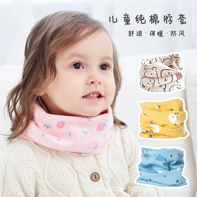 Baby Scarf Children'S Scarf Baby Autumn Pure Cotton Boys And Girls Windproof Earmuffs Head Collar - Image 2